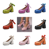 Funki Buys | Shoes | Women's Square Toe Block Heel Platforms