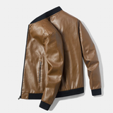 Men's Thin Faux Leather Bomber Jacket - Black - Thin Bomber Jacket - 7XL - PU Leather - image 8