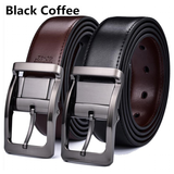 Men's Leather Reversible Rotatable Belt - Black/Brown - Men's Belt - 85cm (Waist 70cm) - Genuine Leather - image 2