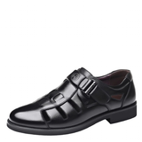 Men's Closed Toe Buckle Strap Sandals - Black - Sandals - 48 B - PU Leather - image 17