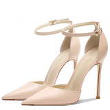 Women's Pointed Toe Matte High Stilettos - Beige - 1 / Matte 12cm - 46 B - Genuine Leather - image 8