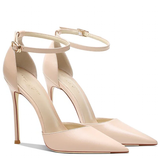 Women's Pointed Toe Matte High Stilettos - Beige - 1 / Matte 12cm - 46 B - Genuine Leather - image 4