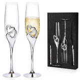 Wedding Champagne Flutes Cake Set x 4 - Clear - 4 Pcs Gold Set - Medium - Crystal - image 16