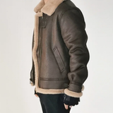 Men's Faux Leather Fleece Winter Jacket - Brown - Bomber Jacket - 5XL - PU Leather - image 7