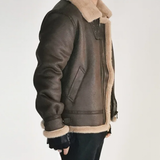 Men's Faux Leather Fleece Winter Jacket - Brown - Bomber Jacket - 5XL - PU Leather - image 9
