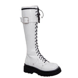 Women's Gothic Big Buckle Knee High Boot - Black - Boots - 10.5 B - PU Leather - image 24