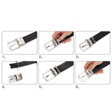Men's Luxury Leather Belt Reversible Buckle - Yellow/Brown/Black - 1 / Men's Belt - 130cm - Genuine Leather - image 17