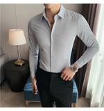 Men's Slim Fit British Style Dress Shirt 7XL - Royal Blue - Slim Fit Dress Shirt - 7XL - Polyester - image 47