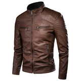 Men's Motorcycle Faux Leather Jacket - Black - Jacket - 4XL - PU Leather - image 6