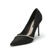 Women's Elegant Pointy High Heel Stilettos - Black - 1 / 7cm / Stilettos - 40 B - PU Leather - image 9