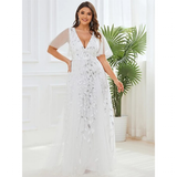 Women's Long Sequin Lace Formal Dress - Green - Gown - 26 - Polyester/Chiffon/Tulle - image 49