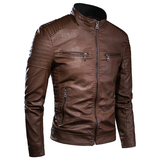 Men's Motorcycle Faux Leather Jacket - Black - Jacket - 4XL - PU Leather - image 4