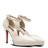 Women's Buckle Strap Formal Dress Shoes - Apricot - 1 / Matte / Shoes - 42 B - PU Leather - image 3