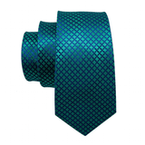 Funki Buys | Neckties | Men's 3 Pcs Teal Geometric Tie Set