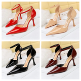 Women's Elegant Kitten Heel Dress Shoes - Claret - 8cm Heels - 43 B - PU Leather - image 2