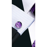 Funki Buys | Neckties | Men's 3 Pcs Stylish Purple Floral Tie Set