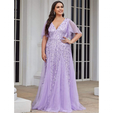 Women's Long Sequin Lace Formal Dress - Green - Gown - 26 - Polyester/Chiffon/Tulle - image 34