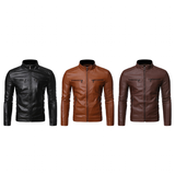 Men's Motorcycle Faux Leather Jacket - Black - Jacket - 4XL - PU Leather - image 19