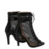Women's Mesh Lace Up Buckle Ankle Boots - Red - Mesh Booties - 43 B - PU Leather - image 23