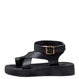 Women's Genuine Leather Summer Sandal - Black - Chunky Flat Sandals - 43 B - Genuine Leather - image 2