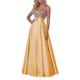 Women's Satin Sequin Evening Dress - Rose Gold - Evening Dress - US22 - Satin/Sequin - image 35