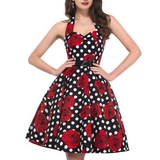 Women's Polka Dot Swing Halter Dress - Black/White - 561 / Dress - XXL - Polyester - image 11