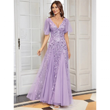 Women's Long Sequin Lace Formal Dress - Green - Gown - 26 - Polyester/Chiffon/Tulle - image 9
