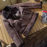 Men's Genuine Leather Sheepskin Jacket - Black - Bomber Jacket - 6XL - Genuine Leather - image 31