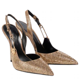 Women's Metallic Beaded High Slingbacks - Gold - 1 6129 / Slingbacks - 42 B - PU Leather - image 23