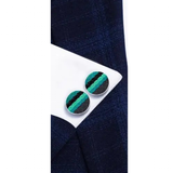 Funki Buys | Neckties | Men's 3 Pcs Black Green Striped Tie Set