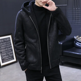 Men's Hooded Winter Faux Leather Jacket - Khaki - Jacket - 8XL - PU Leather - image 18