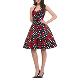 Women's Polka Dot Swing Halter Dress - Black/White - 561 / Dress - XXL - Polyester - image 12