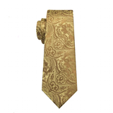 Men's 5 Pcs Premium Gold Vest Tie Set - Dark Gold - 5Pcs Set - MJ-3202_0036 - XXXL - Silk - image 7