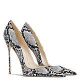 Women's Snake Skin Pattern High Stilettos - Pink/Black 1 - 12cm Heel / Stiletto Shoes - 46 B - PU Leather - image 3