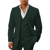 Men's 3 Pcs Linen Summer Wedding Suits - Champagne - Wedding Suit - 5XL - Linen - image 14