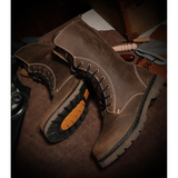 Men's Leather Hiking Boots Hunting Boots - Khaki - 1 / Boots - 45 B - Genuine Leather - image 6