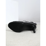 Women's Over Knee Lace Up Dance Boots - Black - Suede Outsole 11cm - 43 B - PU Suede Leather - image 28