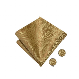 Men's 5 Pcs Premium Gold Vest Tie Set - Dark Gold - 5Pcs Set - MJ-3202_0036 - XXXL - Silk - image 9
