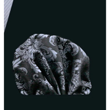 Funki Buys | Neckties | Men's 3 Pcs Black Silver Floral Tie Set