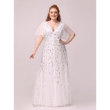 Women's Long Sequin Lace Formal Dress - Green - Gown - 26 - Polyester/Chiffon/Tulle - image 48