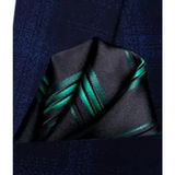 Funki Buys | Neckties | Men's 3 Pcs Black Green Striped Tie Set