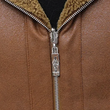 Men's Hooded Winter Faux Leather Jacket - Khaki - Jacket - 8XL - PU Leather - image 8