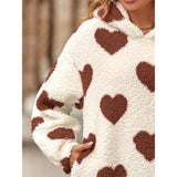 Women's Fuzzy Heart Pocketed Hoodie - Black - Hoodie - 2XL - Plush - image 7
