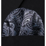 Funki Buys | Neckties | Men's 3 Pcs Black Gray Paisley Tie Set