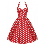 Women's Polka Dot Swing Halter Dress - Red - 874 / Dress - XXL - Polyester - image 6