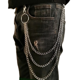 Men's Women's Punk Trouser Keychains - Sliver - 3 - Three Layer - Keychain - Medium - Zinc Alloy - image 1