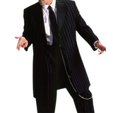 Men's Cool Vintage Striped Zoot Suits 2 Pcs - Black - Custom Size - Polyester - image 1