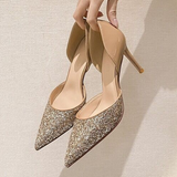 Women's Leather Sequin Glitter Bridal Shoe - Champaign - 4cm / Stilettos - 44 B - Genuine Leather - image 11