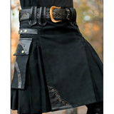 Men's Steampunk Cosplay Larp Utility Kilts - Black - Highland Kilt - 5XL - Polyester - image 3
