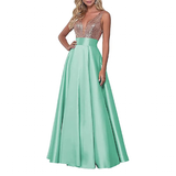 Women's Satin Sequin Evening Dress - Rose Gold - Evening Dress - US22 - Satin/Sequin - image 32